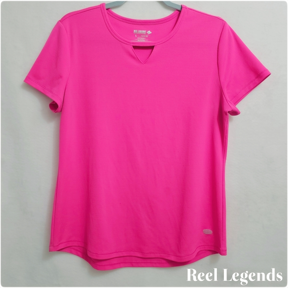 Performance Tee by Reel Legends, Wicking Stretchy Fabric, Size Large